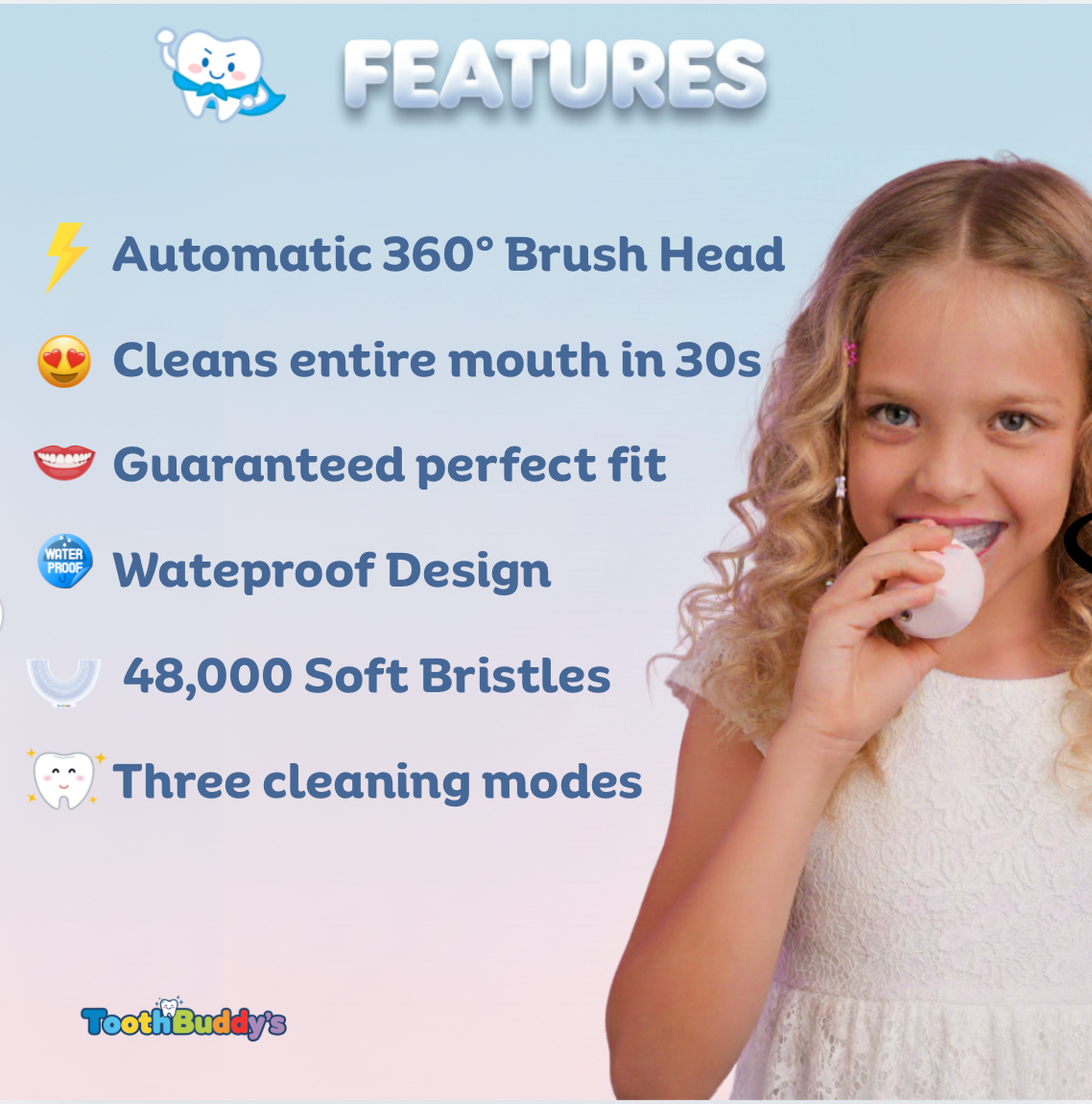 ToothBuddys - Kids U Shaped Electric Toothbrush